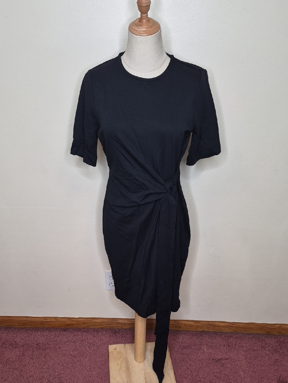 New Boden Zinnia Tie Jersey Short Dress Black Size 4P